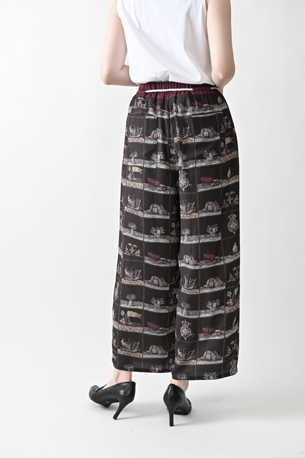 Vintage Scarf Print Trousers