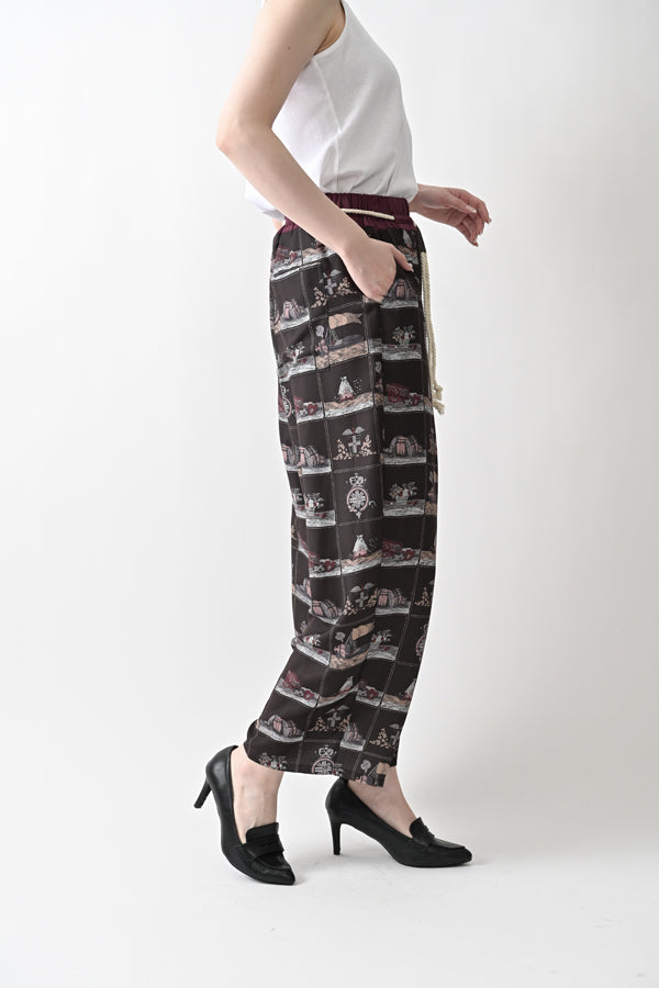 Vintage Scarf Print Trousers