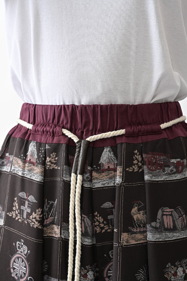 Vintage Scarf Print Trousers