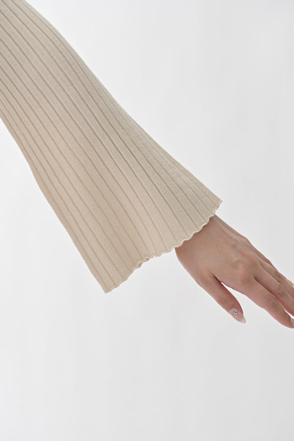 Flared Drape Rib Pullover