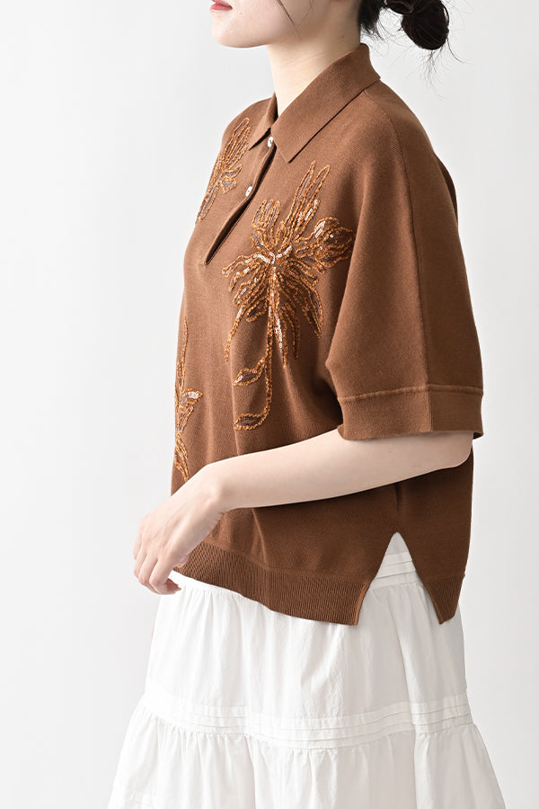 Spangle Embroidered Cocoon Vest