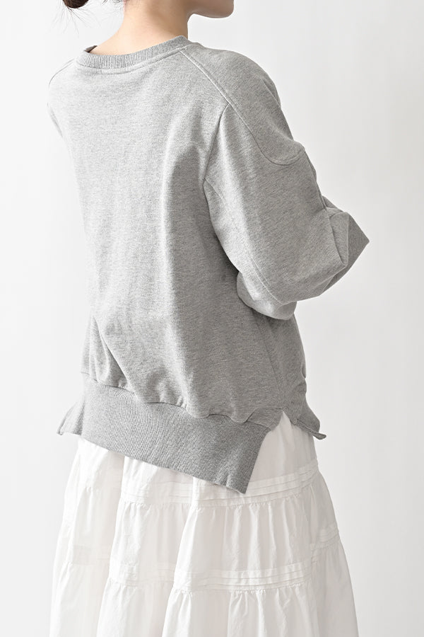 French Terry Pullover with Lace Cape