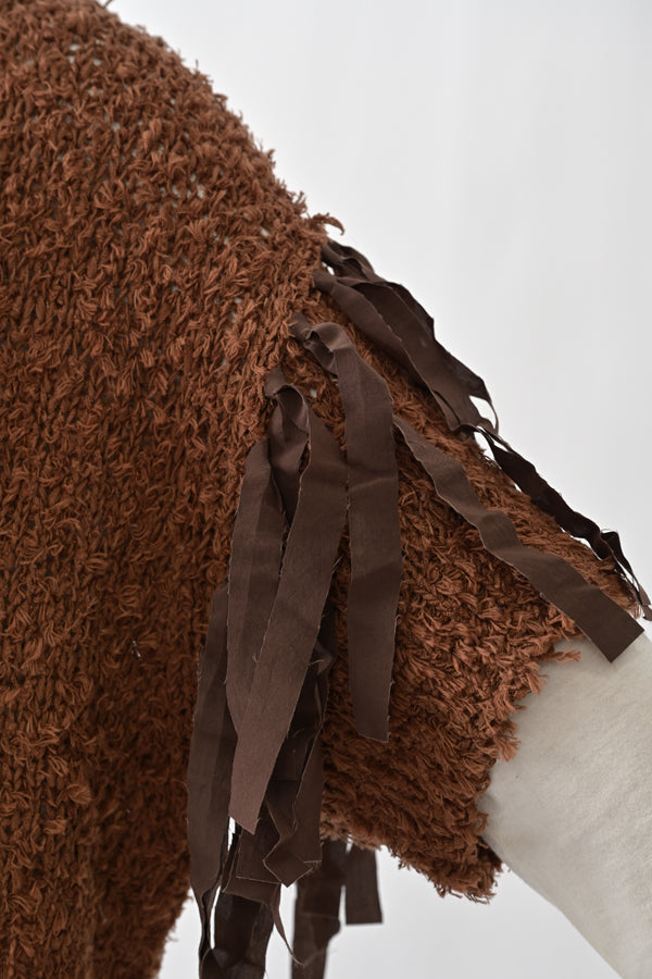 Tape Yarn Fringe Pullover