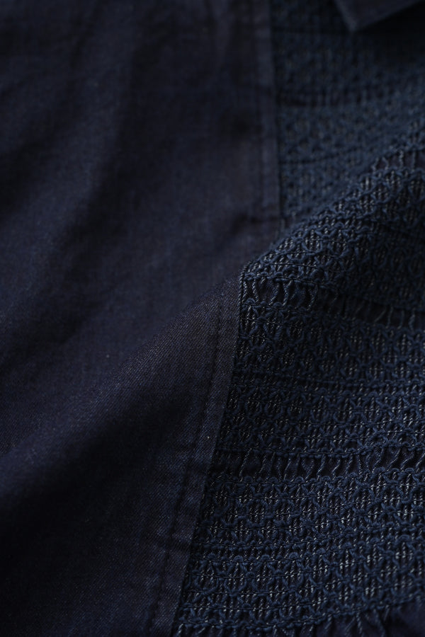 Shirred Denim Shirt