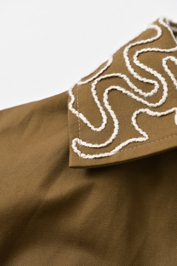 Cord Embroidered Collar Blouse