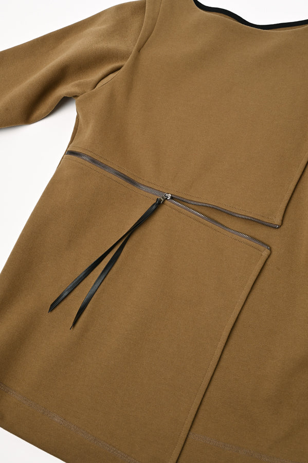 Front Zip Paneled Pullover
