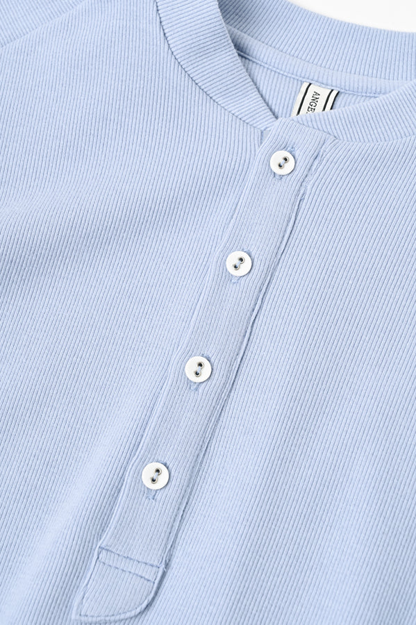 Henley Neck Round Hem Pullover