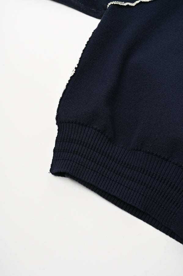 Sweat-Like Reversible Knit Cardigan