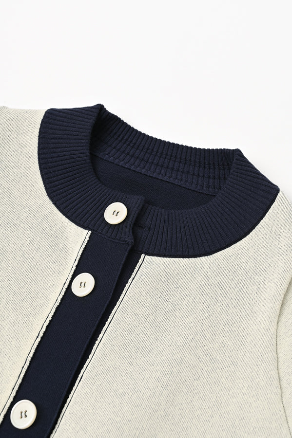 Sweat-Like Reversible Knit Cardigan