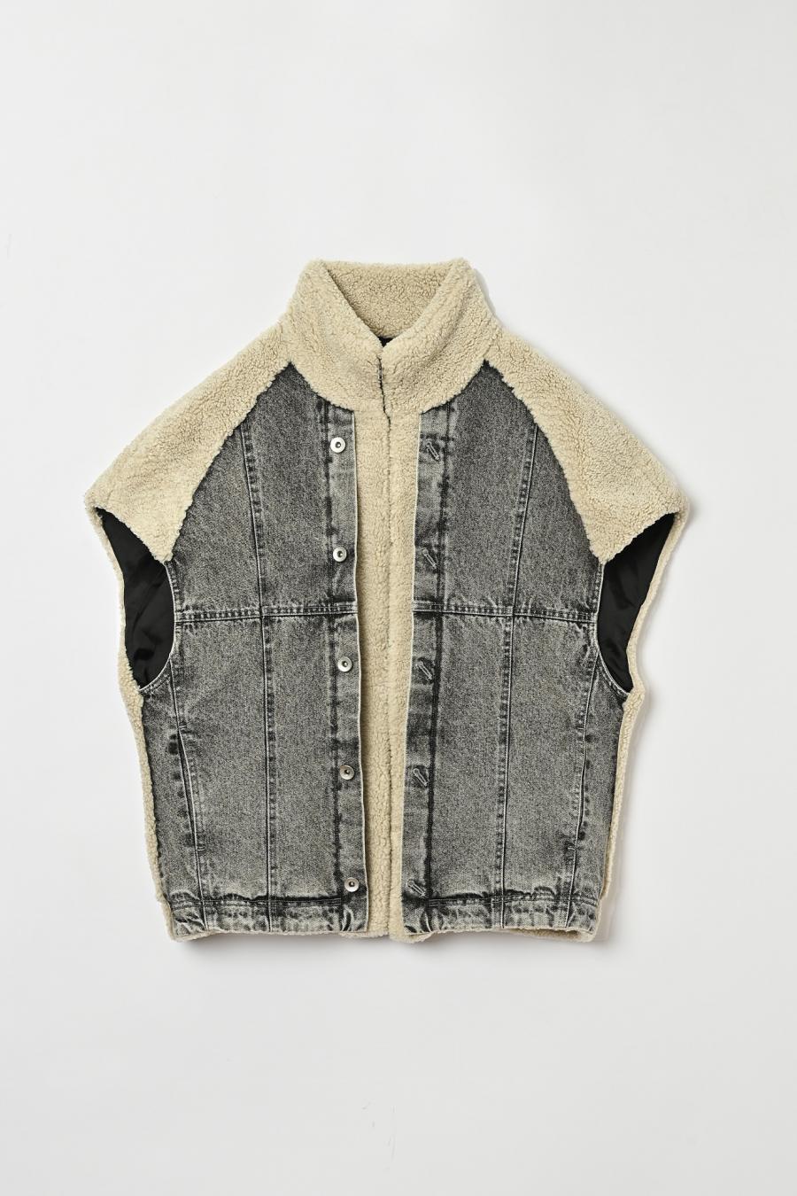 Denim Sherpa Vest