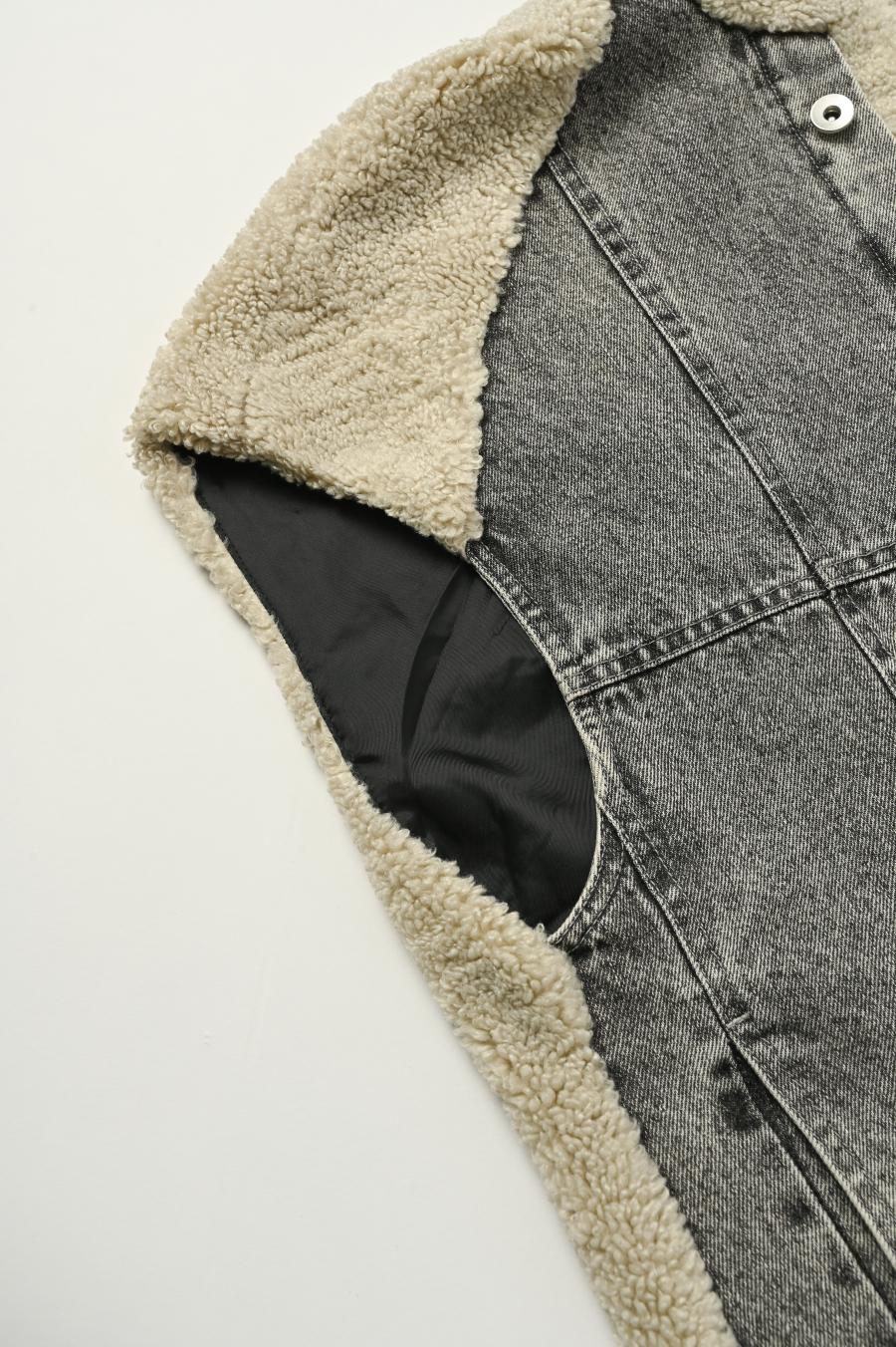 Denim Sherpa Vest