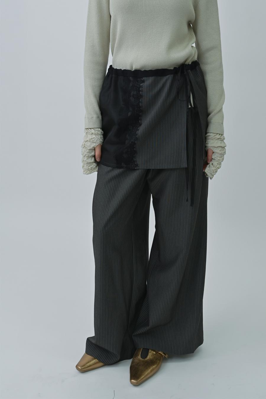 Pullover with Wrap Skirt-Look Pants