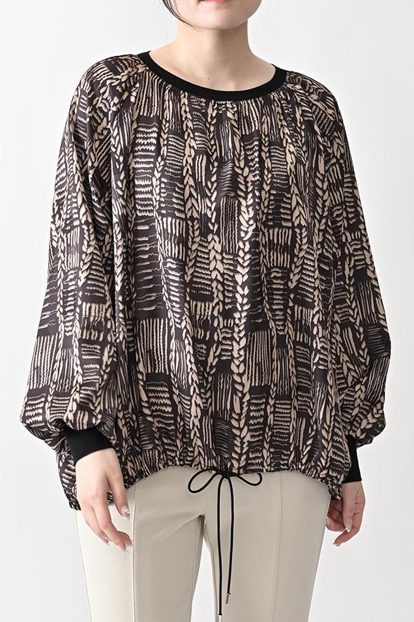 Cable Print Raglan Pullover