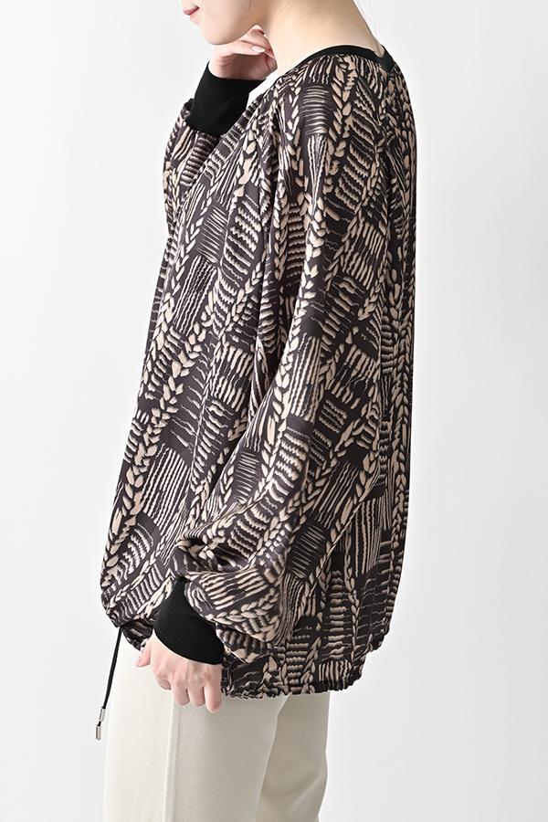 Cable Print Raglan Pullover
