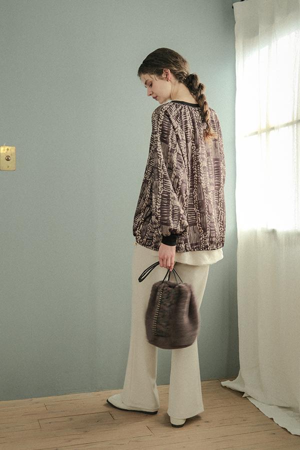 Cable Print Raglan Pullover