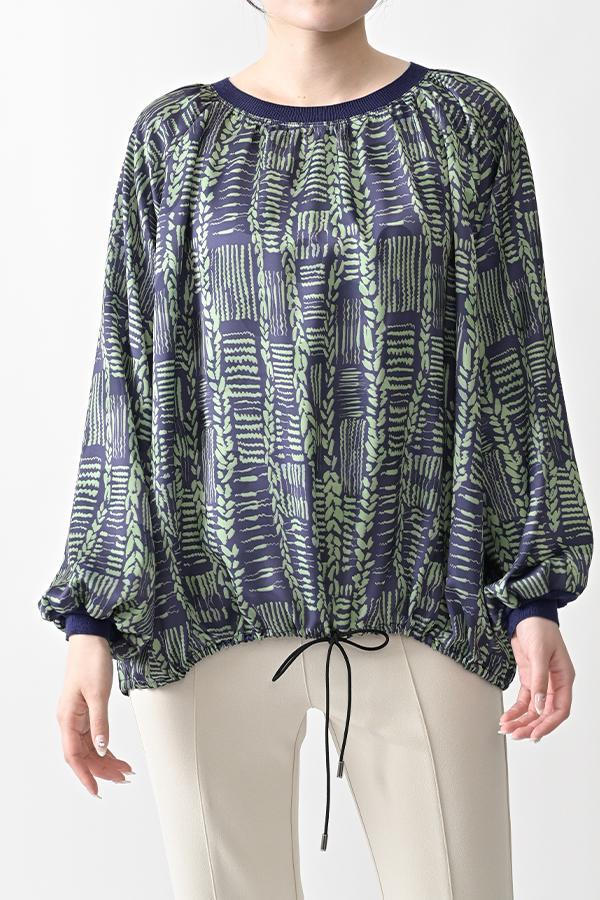 Cable Print Raglan Pullover