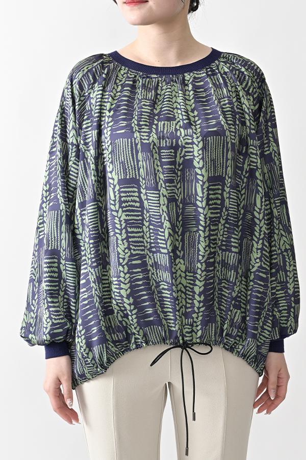 Cable Print Raglan Pullover