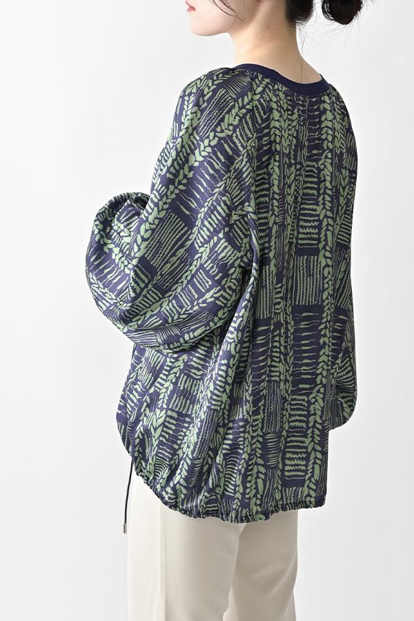 Cable Print Raglan Pullover