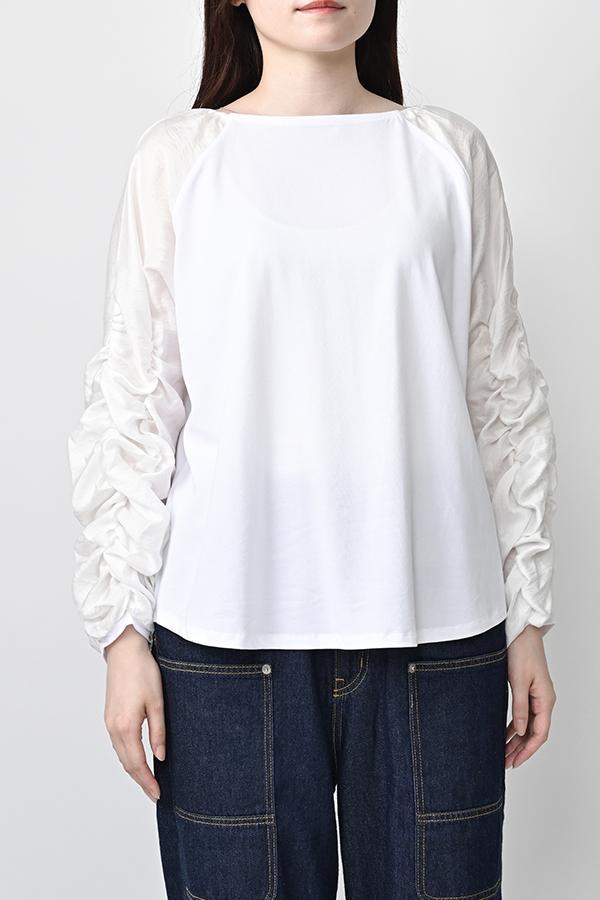 Shirred Sleeve Pullover