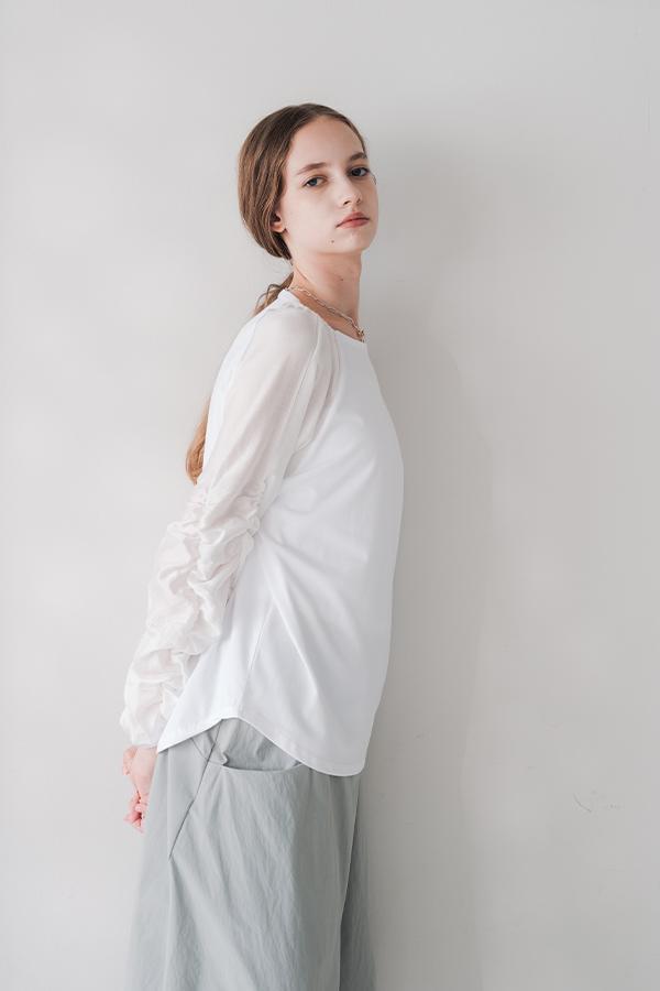 Shirred Sleeve Pullover