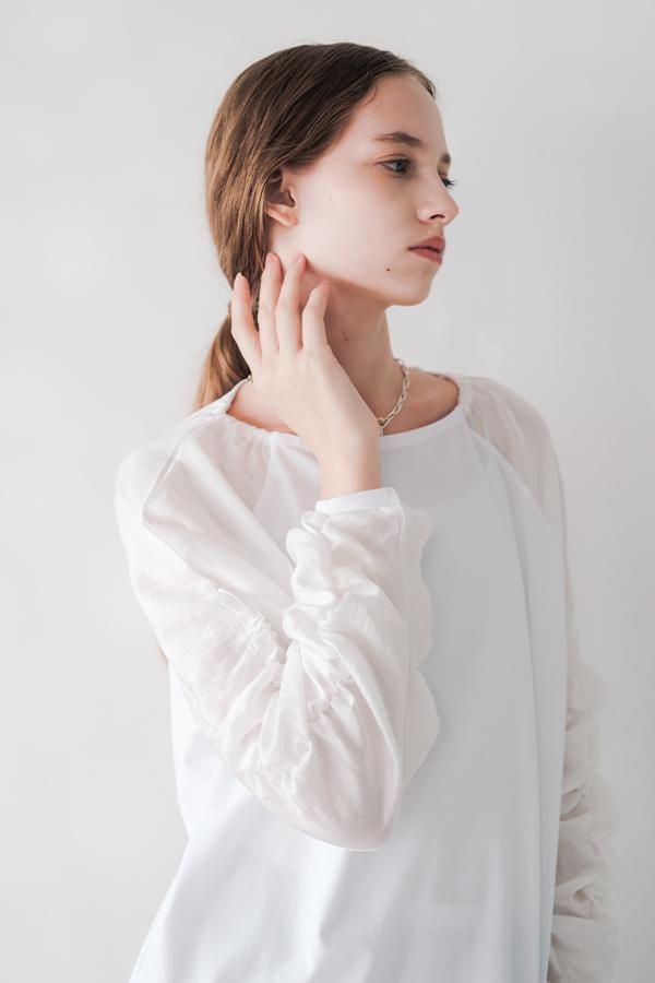 Shirred Sleeve Pullover