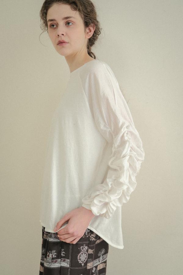 Shirred Sleeve Pullover
