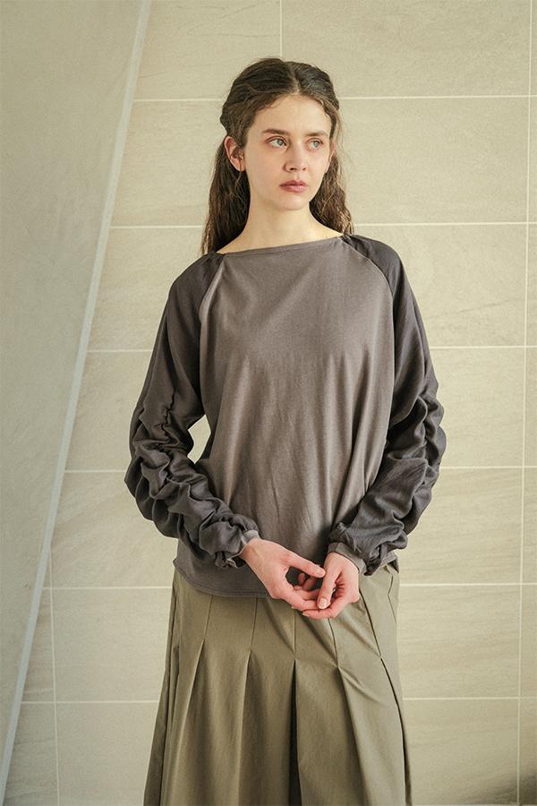 Shirred Sleeve Pullover
