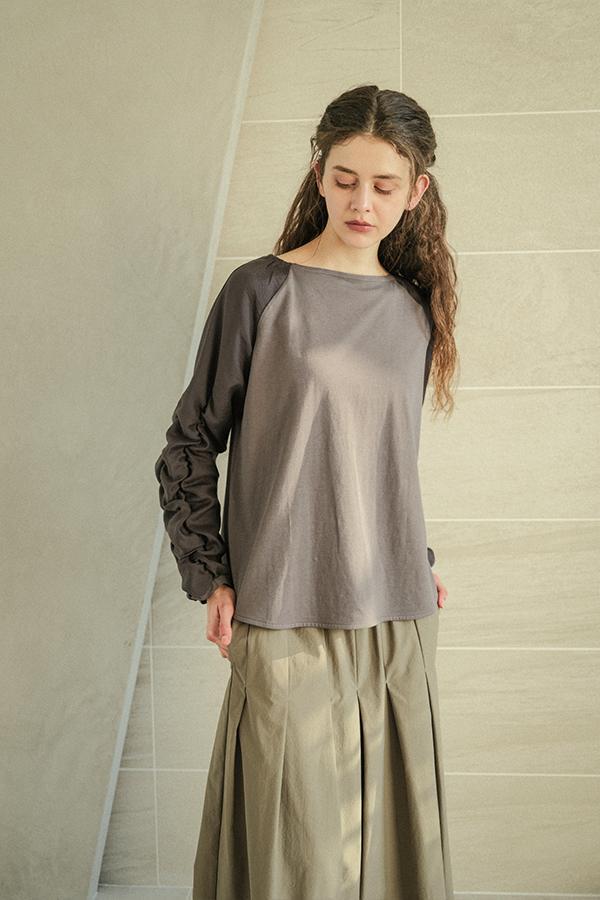 Shirred Sleeve Pullover