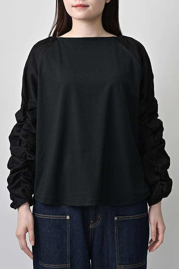 Shirred Sleeve Pullover