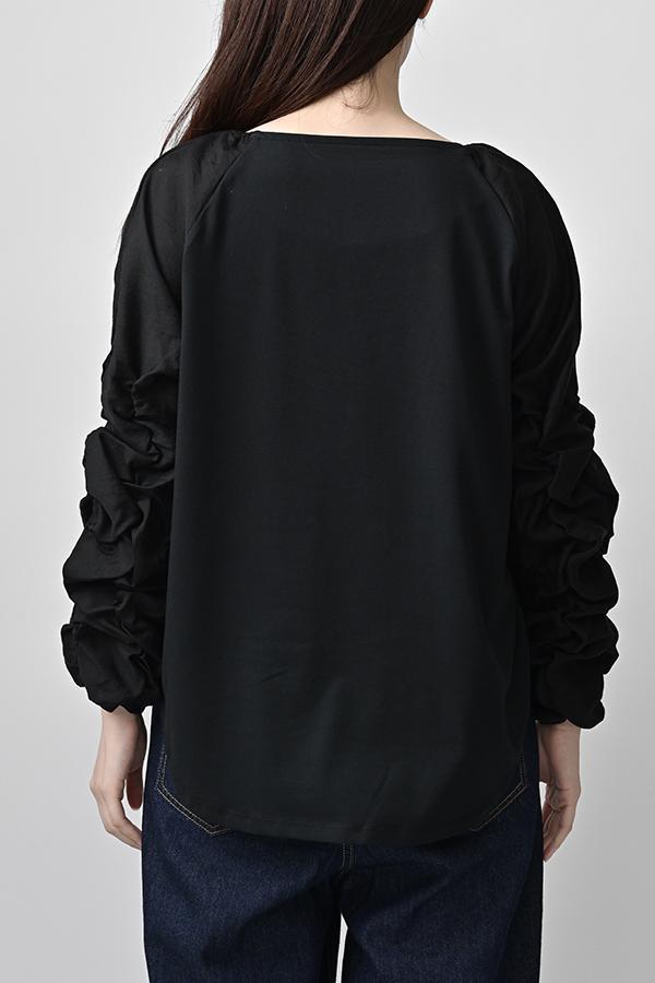 Shirred Sleeve Pullover