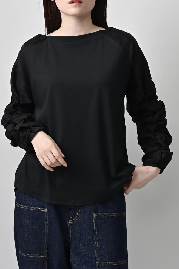 Shirred Sleeve Pullover