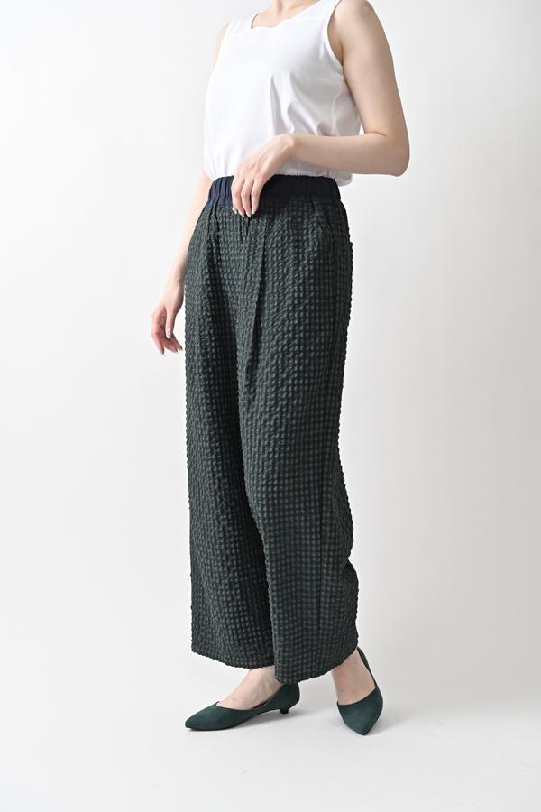 Textured Check Pants