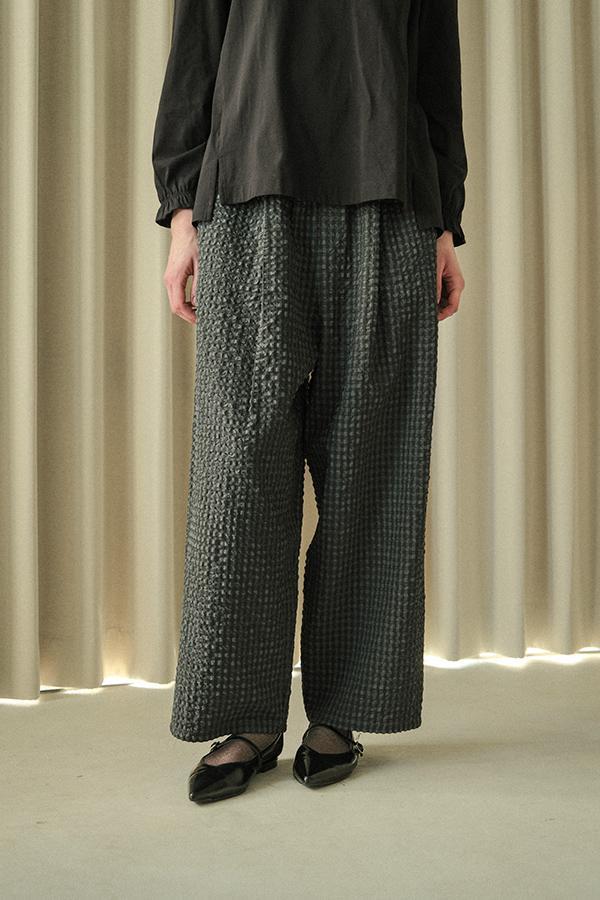 Textured Check Pants