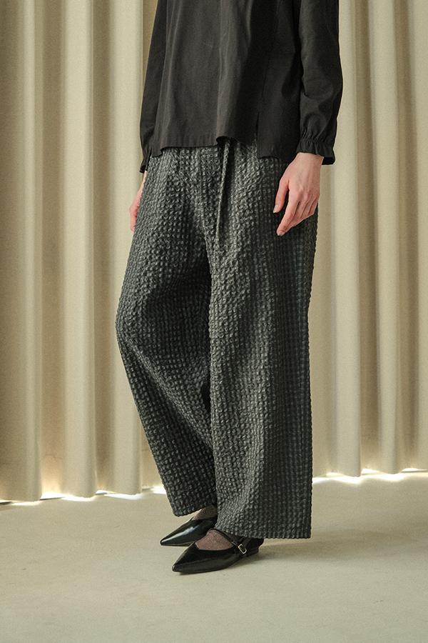 Textured Check Pants