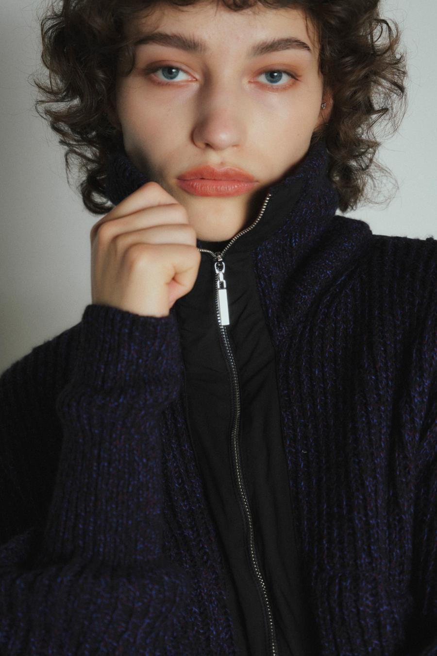 Mixed Yarn Knit Cardigan