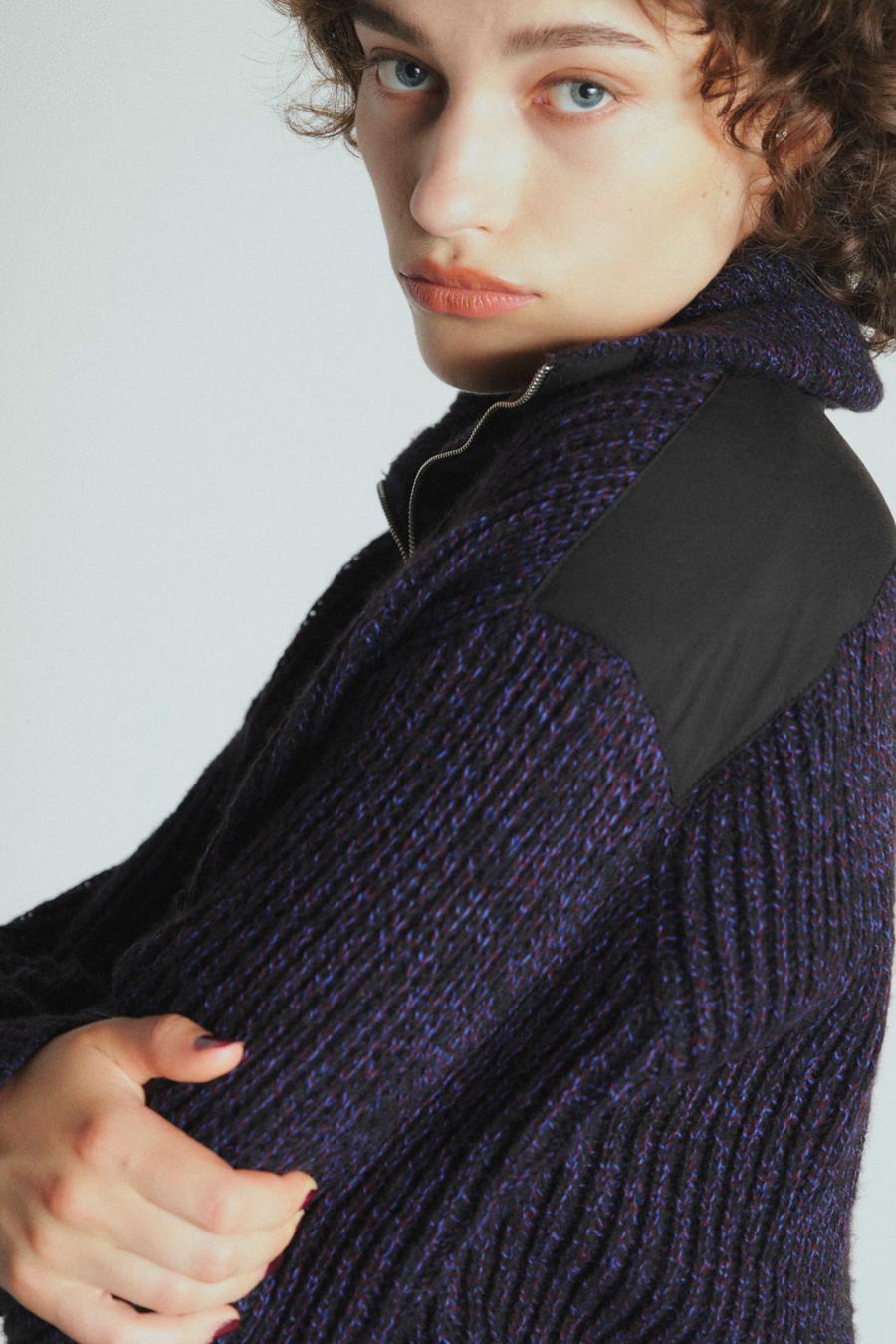 Mixed Yarn Knit Cardigan