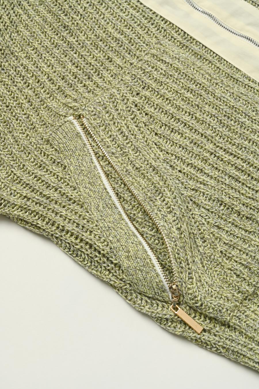 Mixed Yarn Knit Cardigan