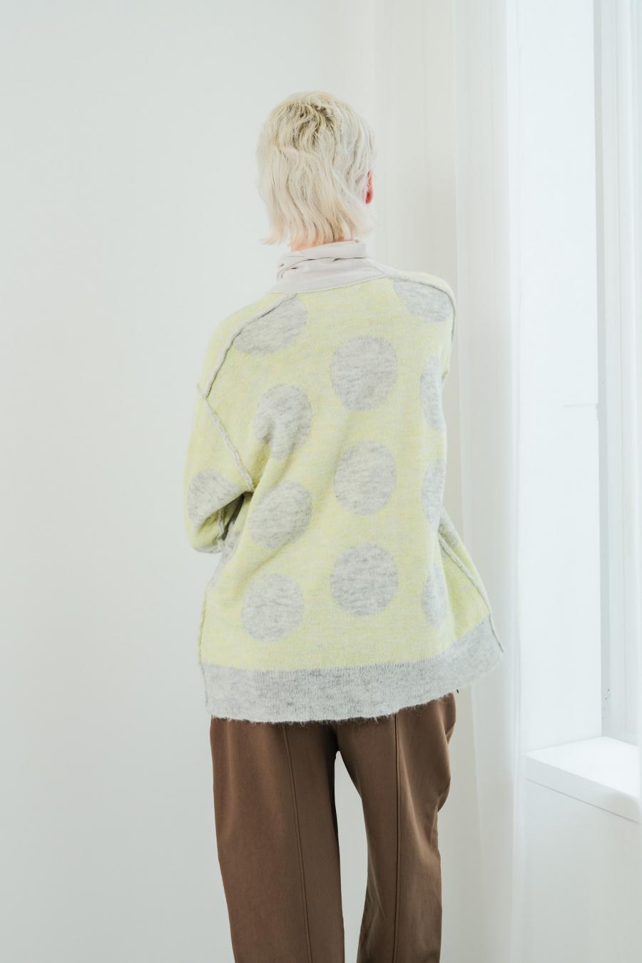Reversible Mohair Dot Pullover