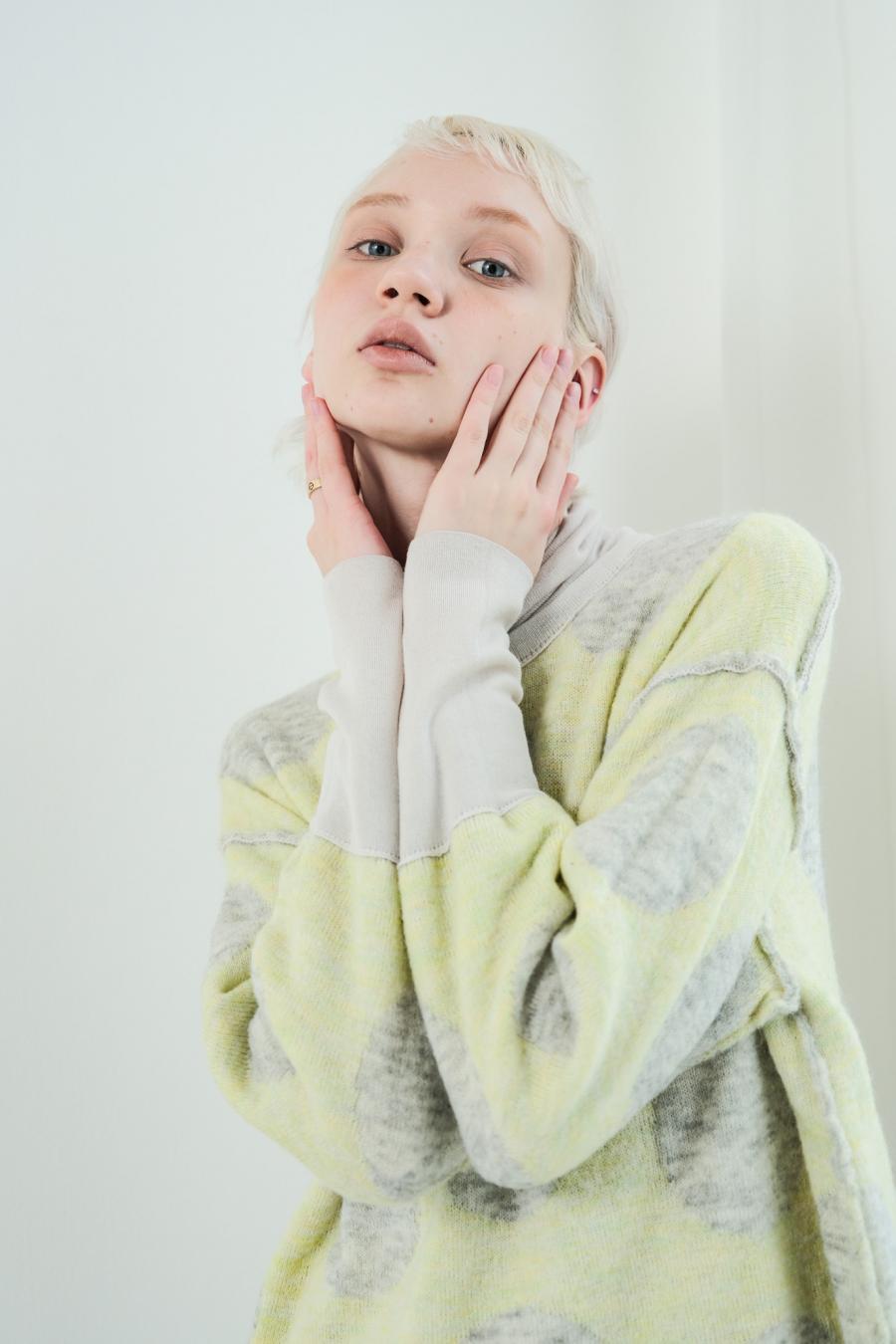 Reversible Mohair Dot Pullover