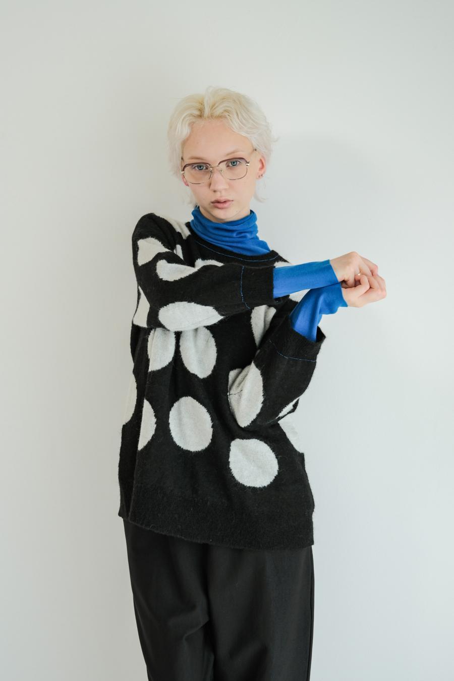Reversible Mohair Dot Pullover