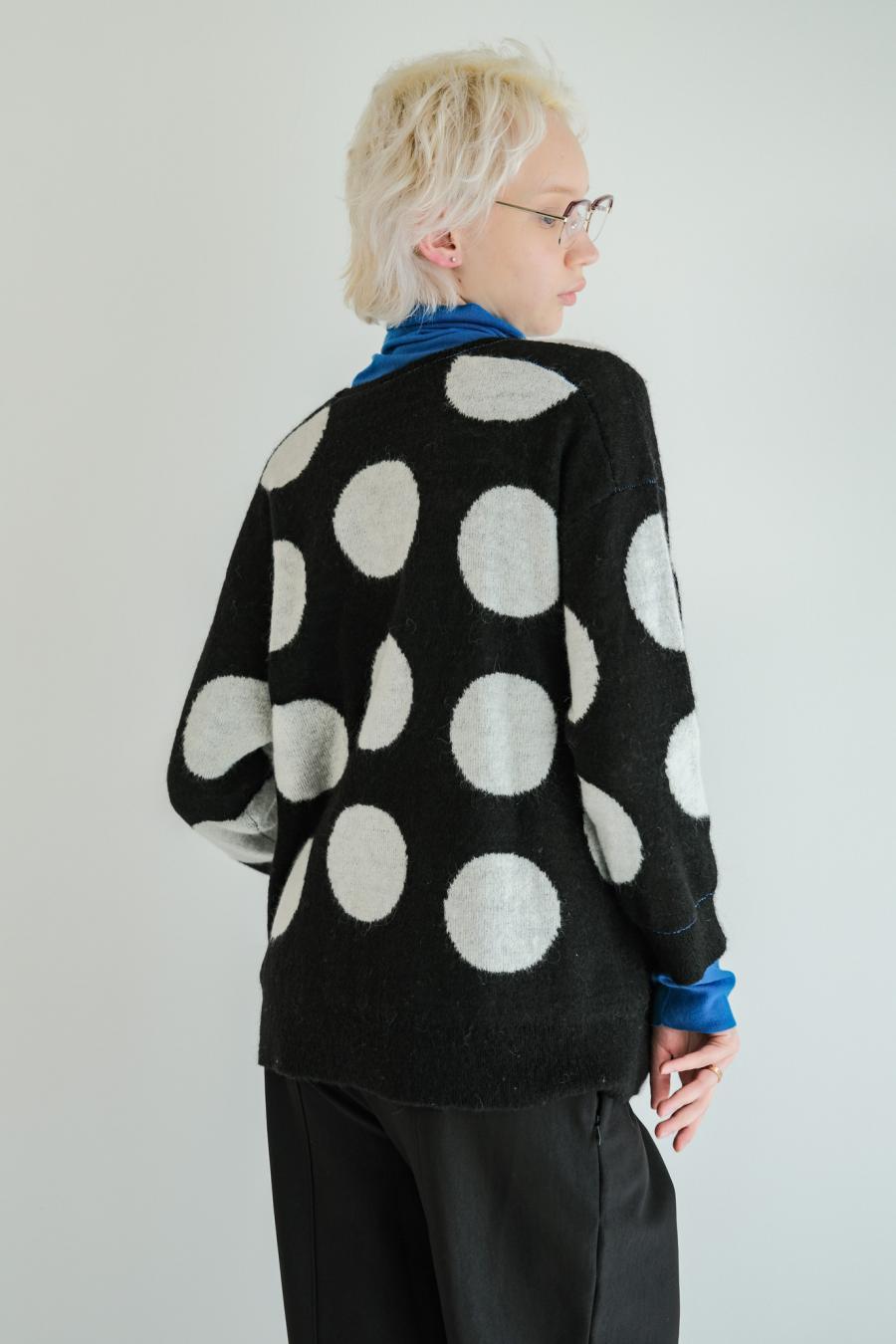 Reversible Mohair Dot Pullover
