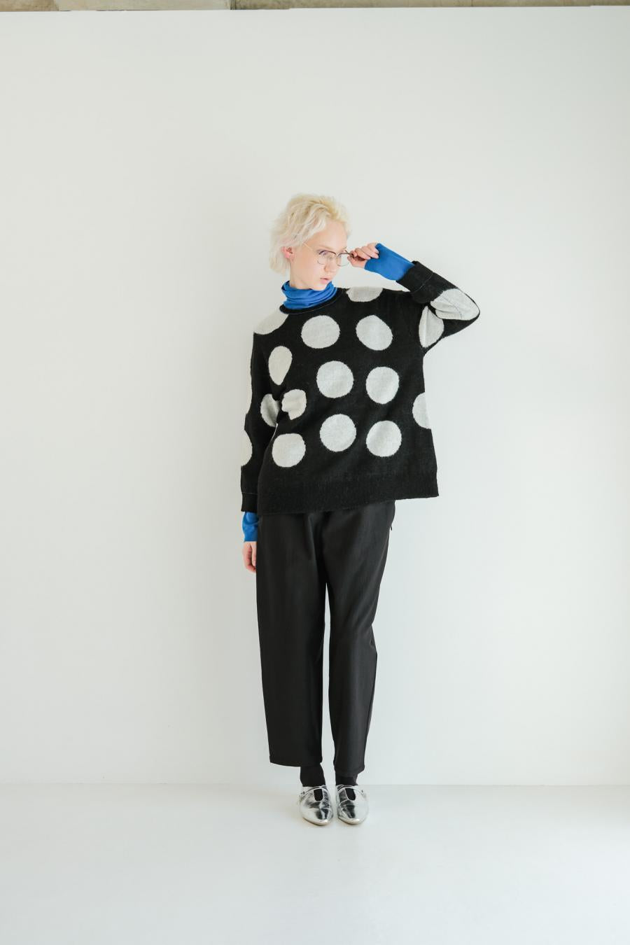 Reversible Mohair Dot Pullover