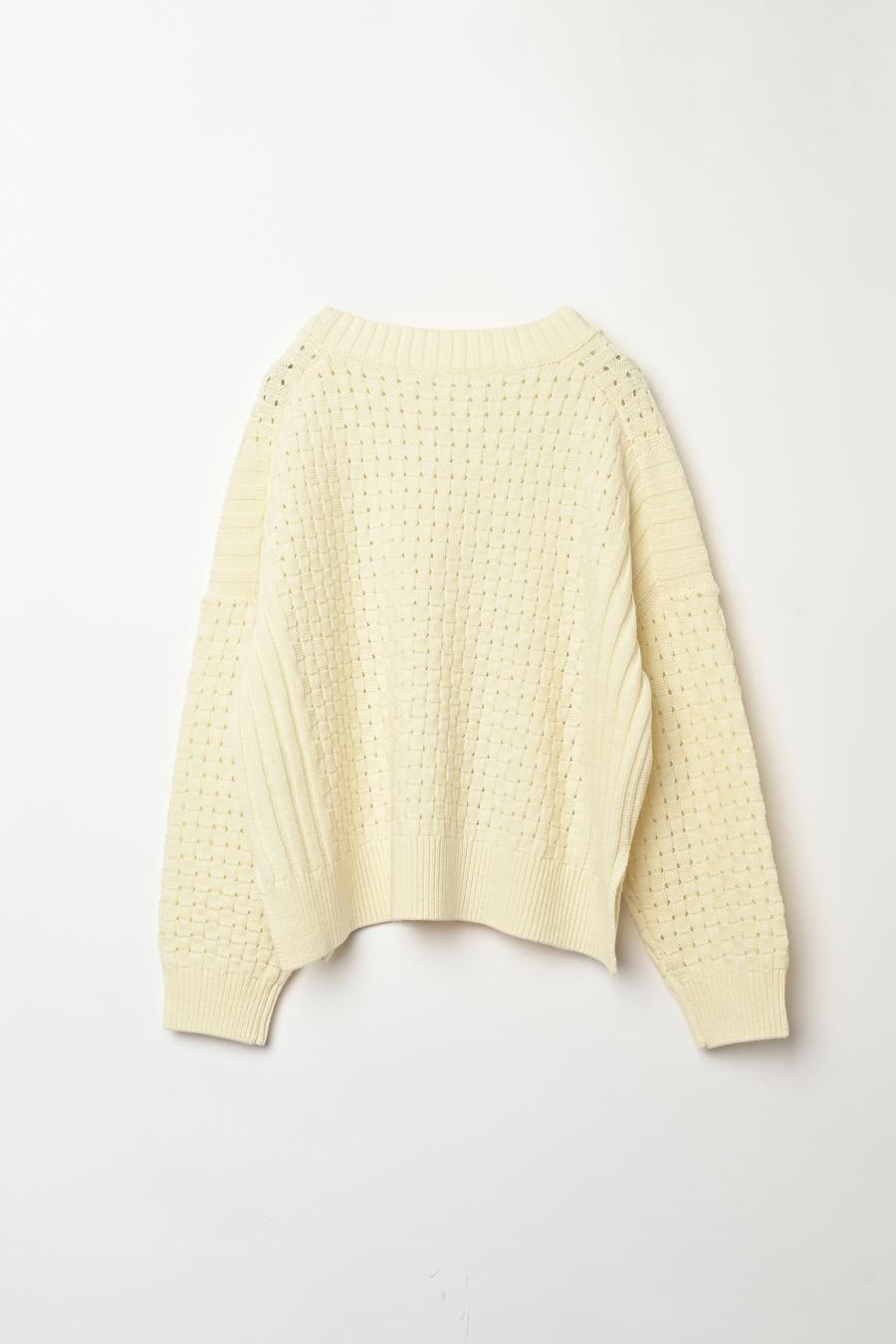 Block Piqué Lace-Up Pullover