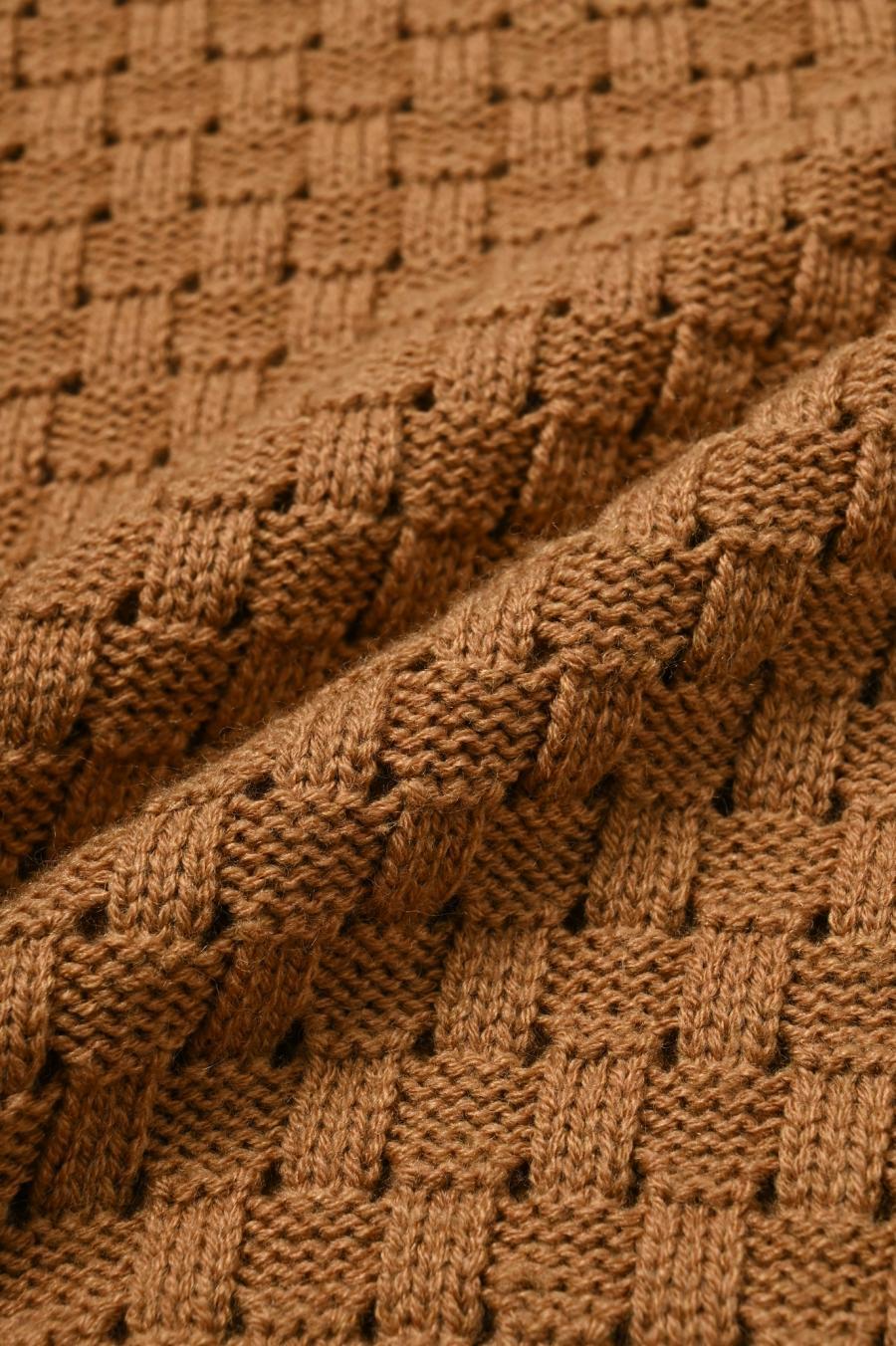 Block Piqué Lace-Up Pullover