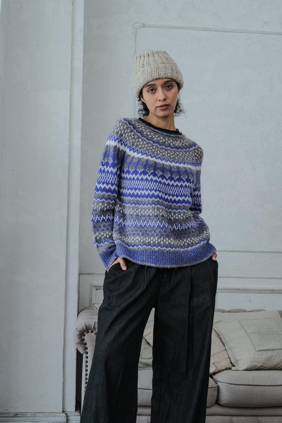 Circular Knit Nordic Pullover