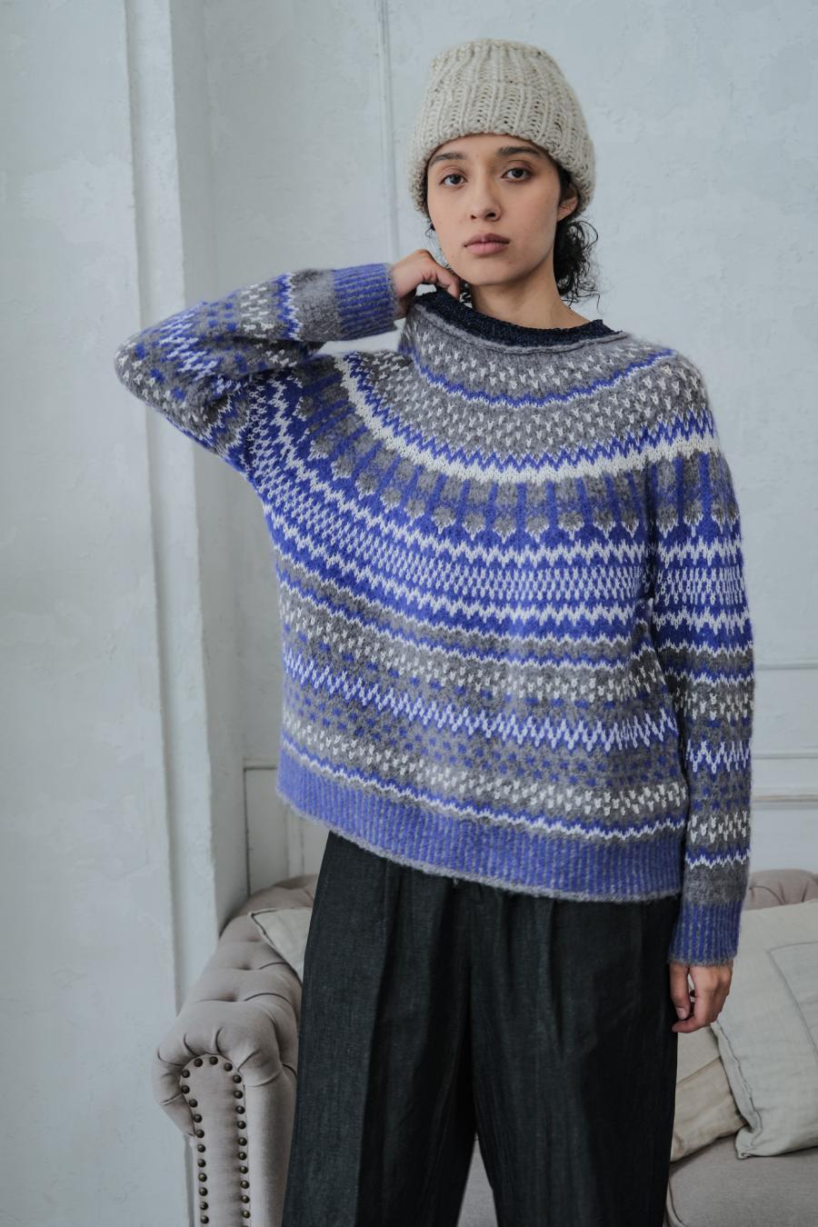 Circular Knit Nordic Pullover