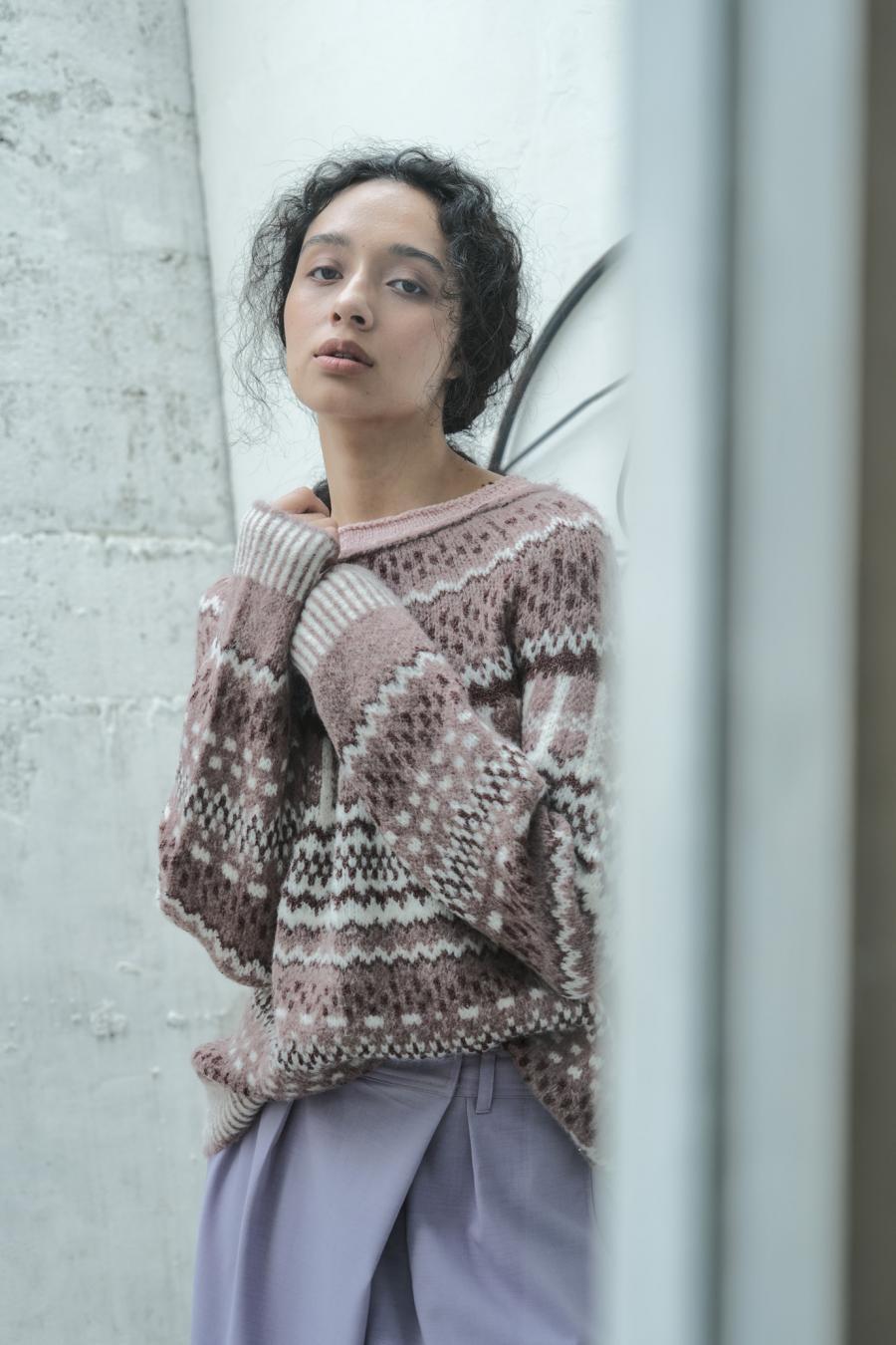Circular Knit Nordic Pullover