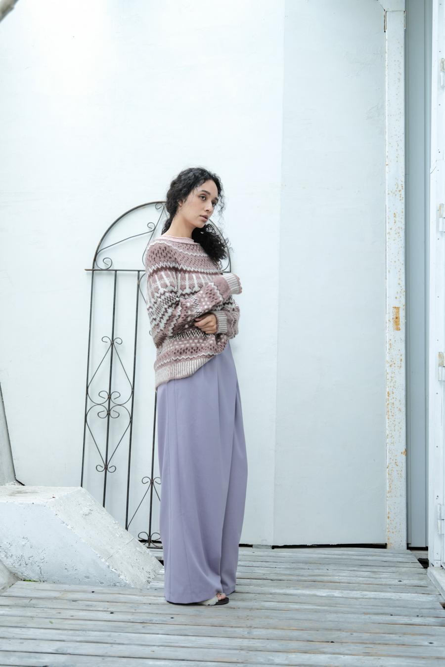 Circular Knit Nordic Pullover