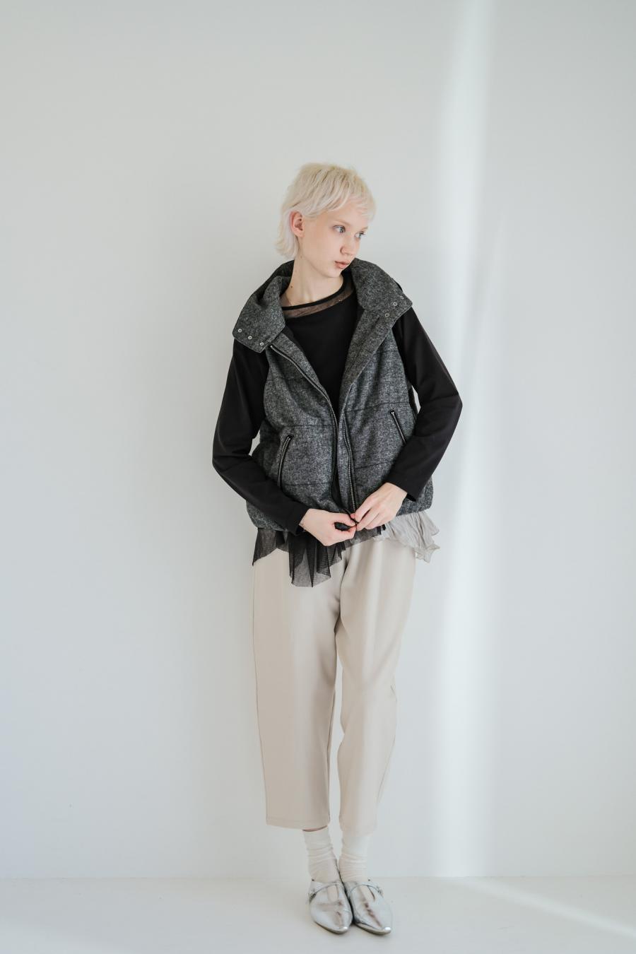 Padded Mini-Nepped Tweed Vest