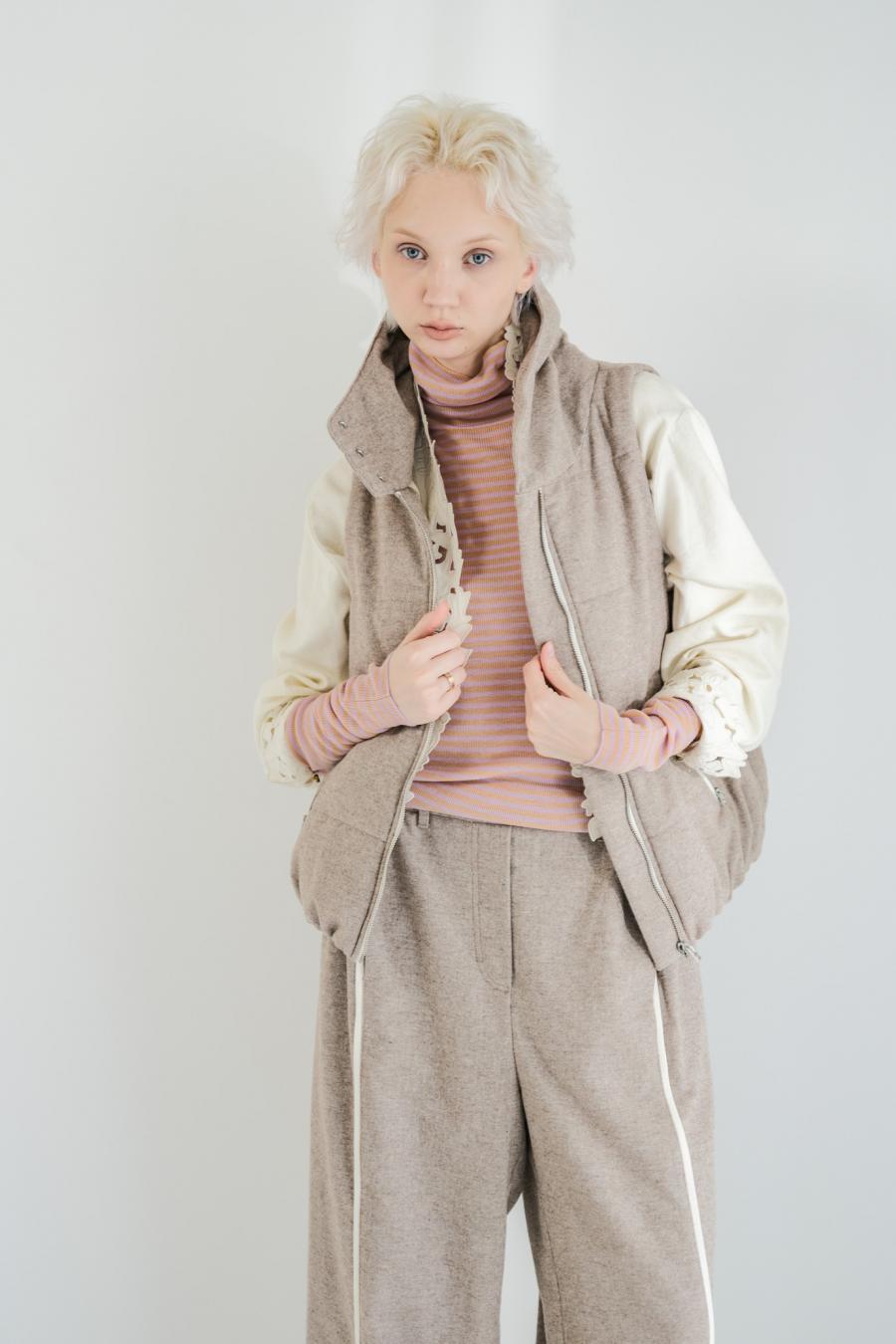 Padded Mini-Nepped Tweed Vest